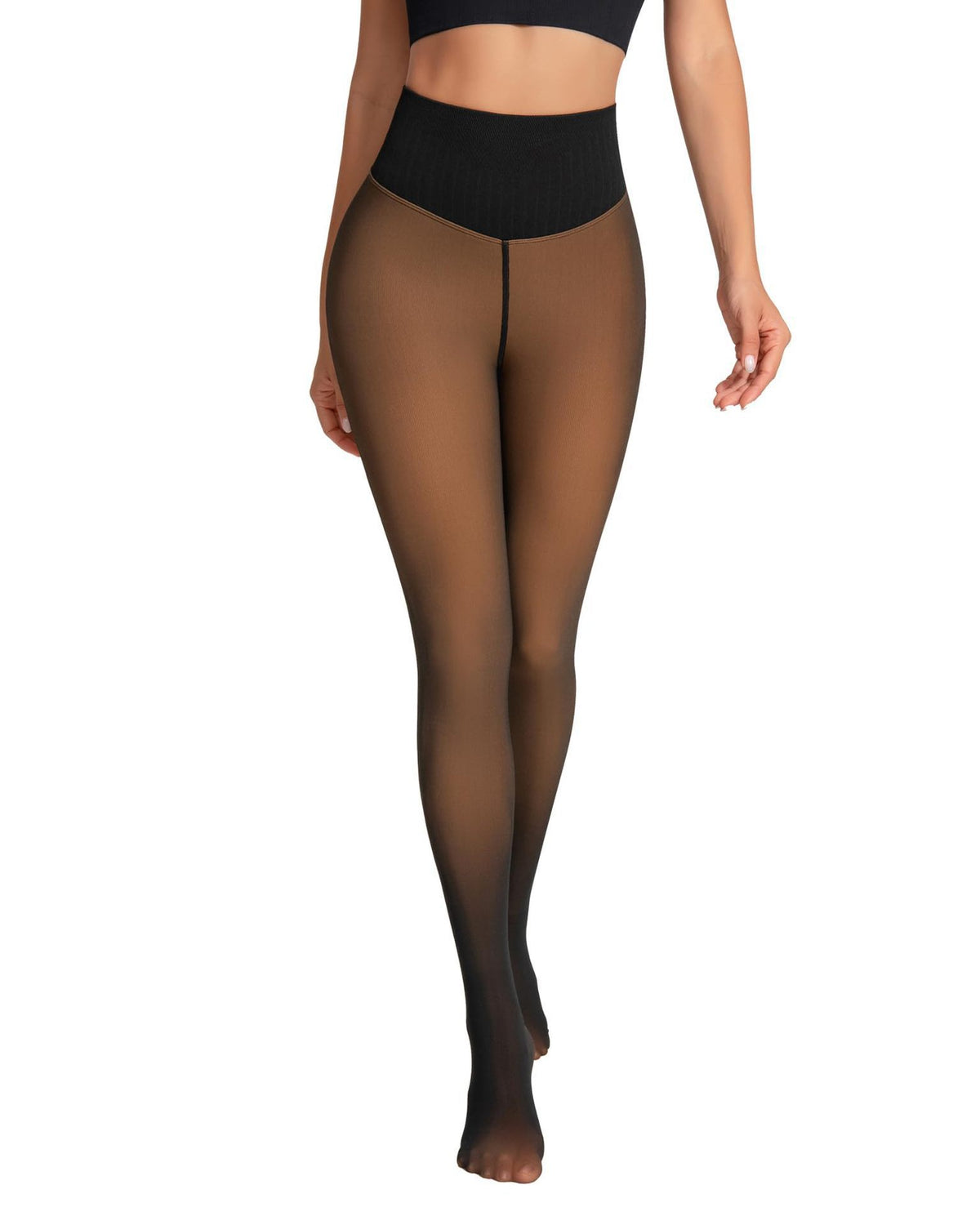 Leggings termici senza cuciture foderati in pile