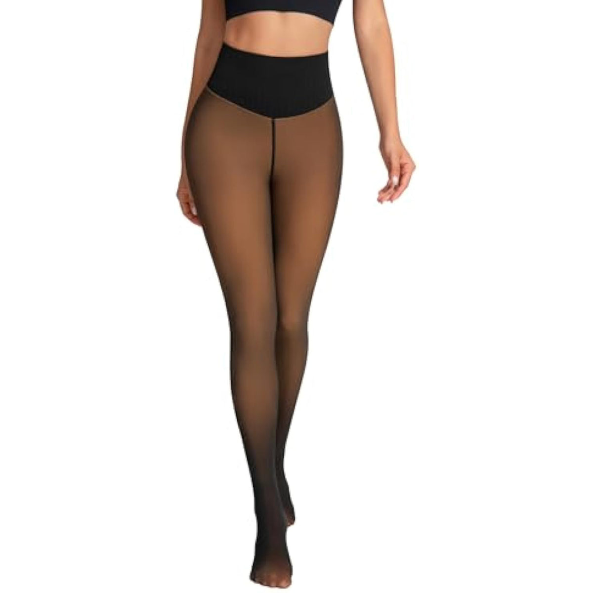 Leggings termici senza cuciture foderati in pile