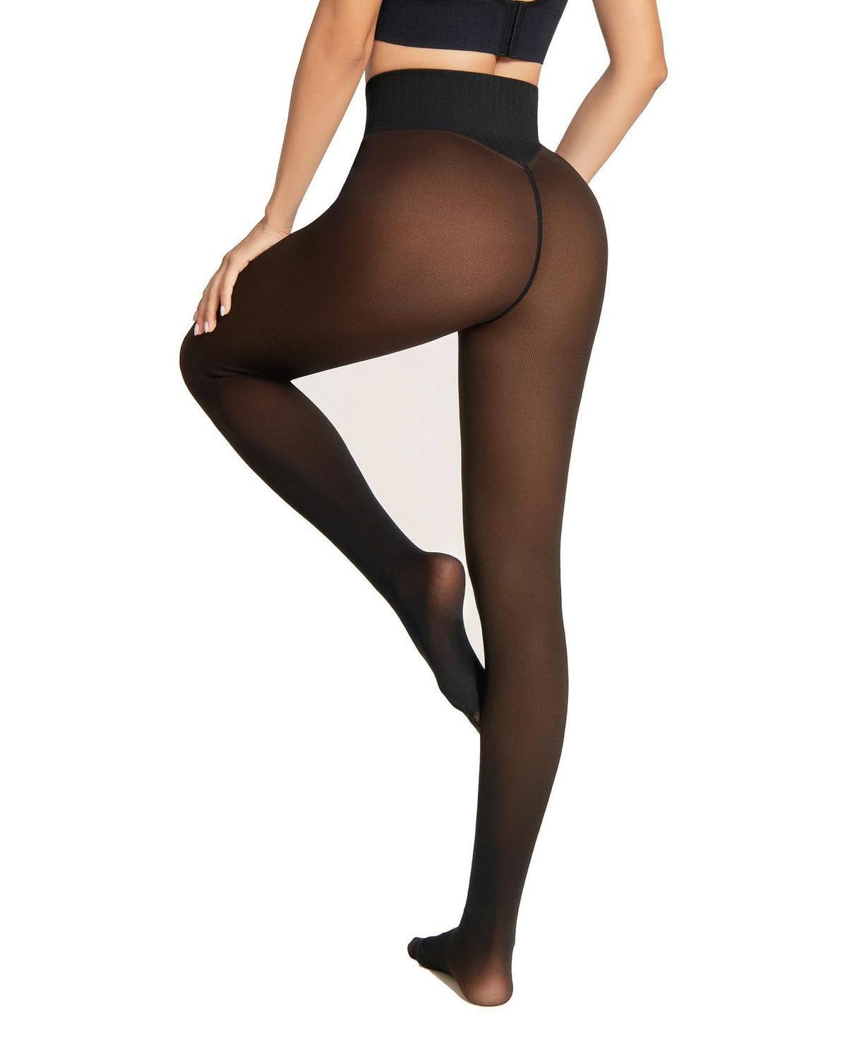 Leggings termici senza cuciture foderati in pile
